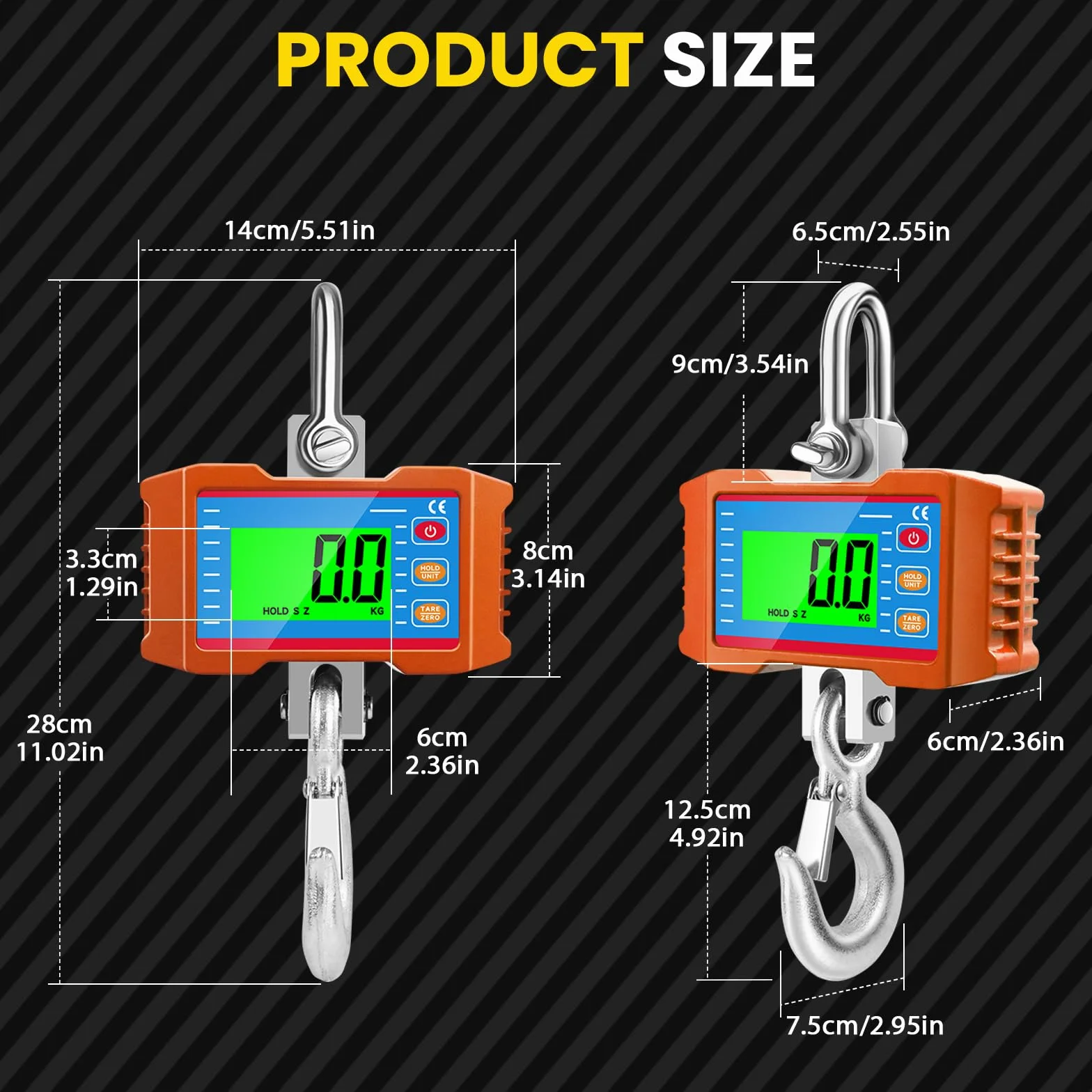 Bilancia digitale per gru 1500 kg 3000 lbs display LCD telecomando sensore
