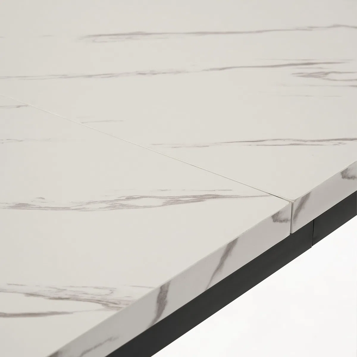 FurnitureR Tavolo da pranzo, tavolo da cucina in marmo modello, tavolo da cucina rettangolare telaio in metallo con piedi regolabili per sala da pranzo soggiorno, 120x70x75cm, bianco