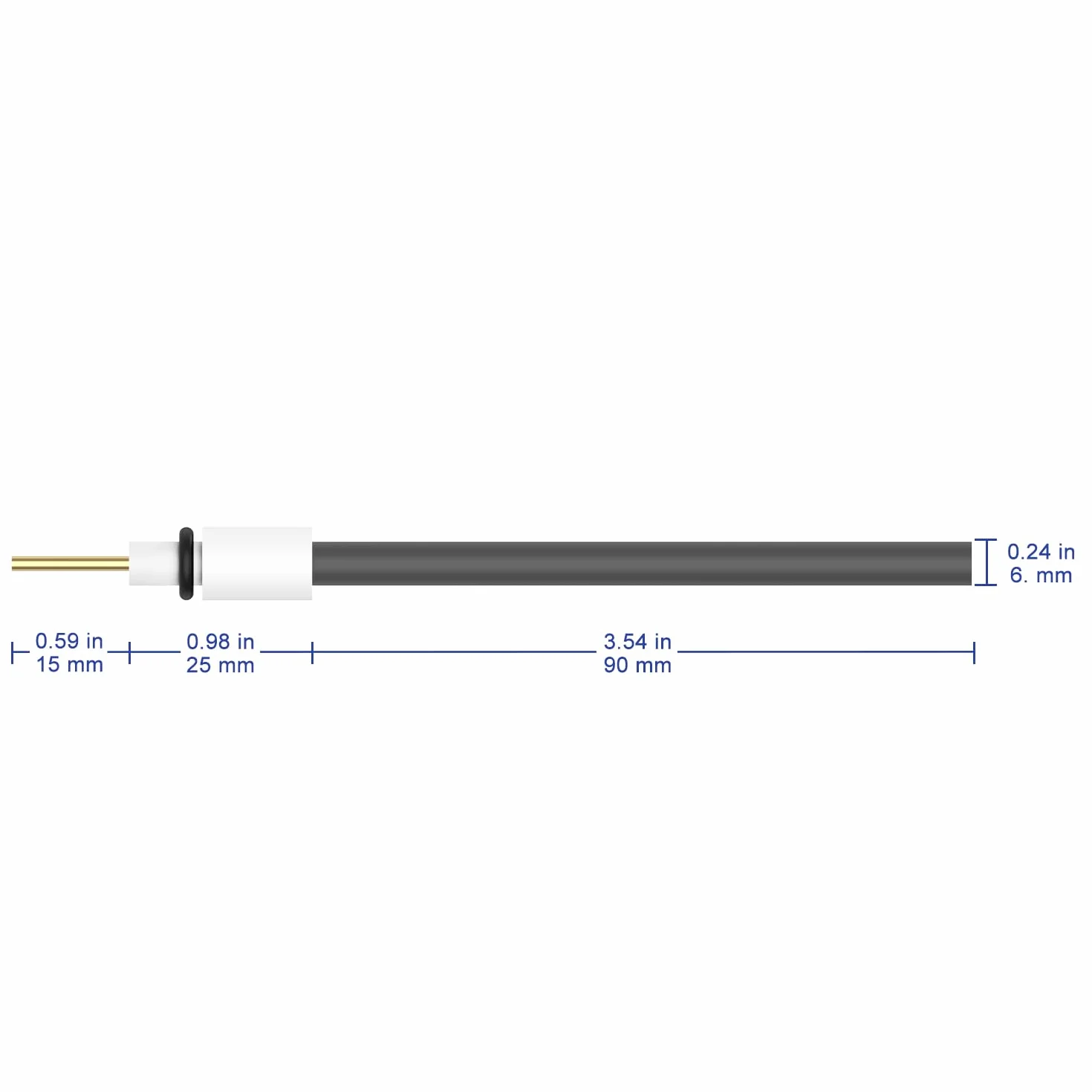 Labasics Elettrodo a Barra in Grafite, Alta Purezza 99,99%, Diametro 6 mm, Lunghezza 90 mm, per Celle Elettrolitiche
