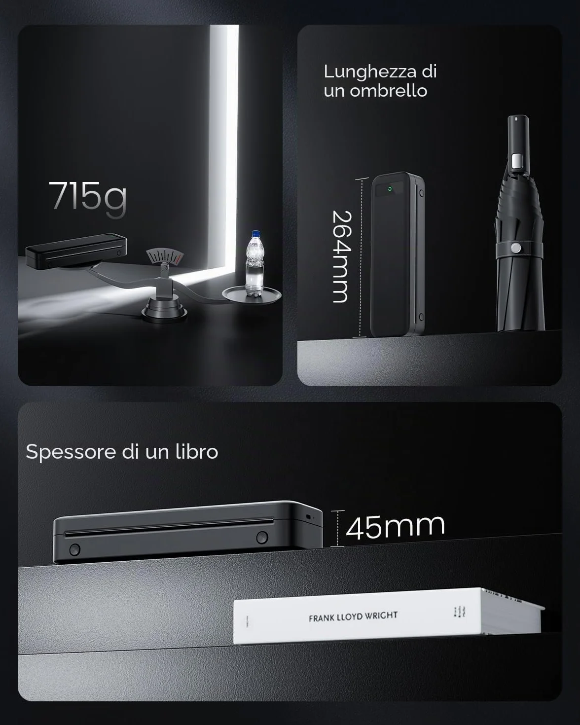 TATTMUSE Stampante Portatile A4, Stampante Termica Wireless Bluetooth per iPhone/PC/Contratti
