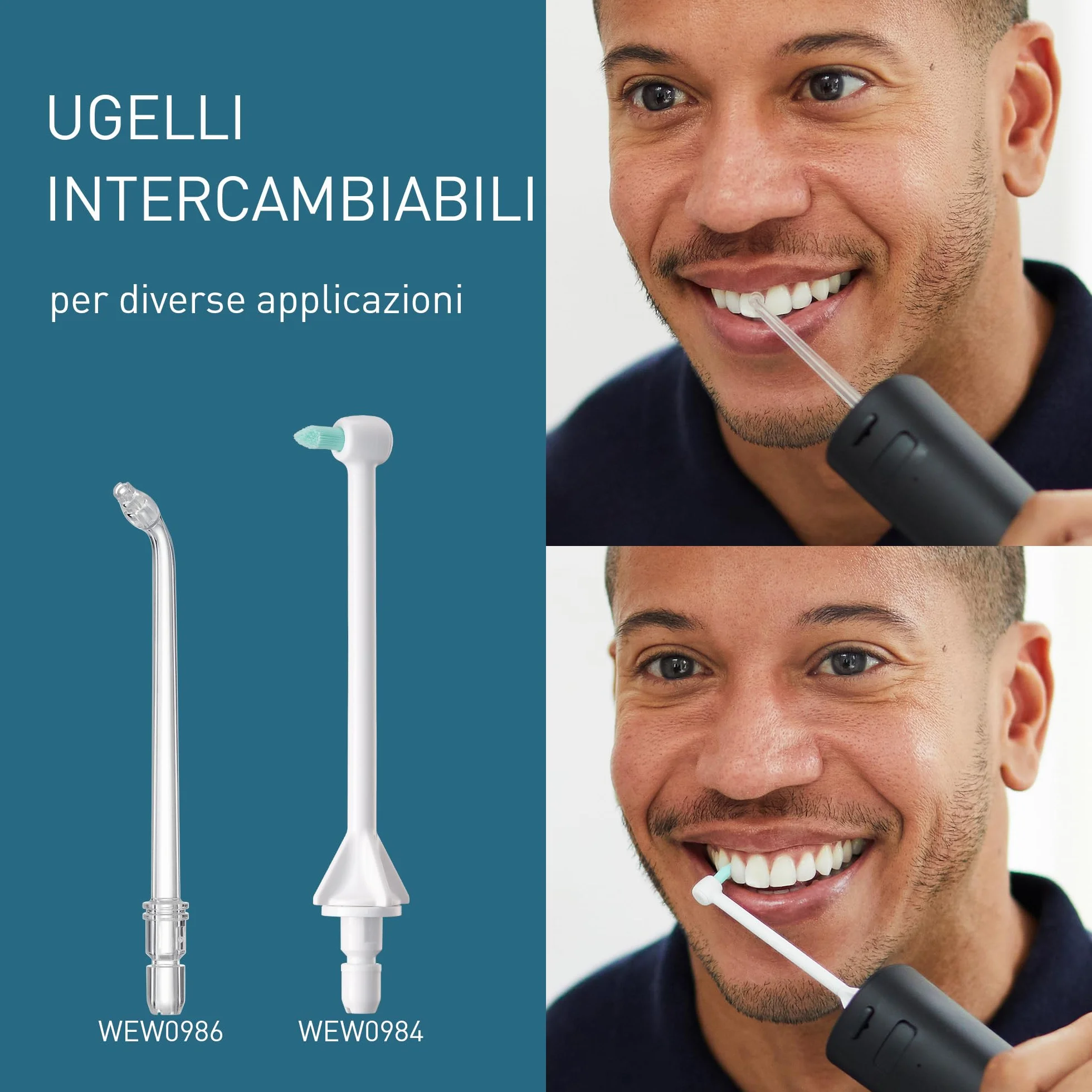 Panasonic Serie 800 Irrigatore Orale a Ultrasuoni EW-DJ86-K503, Idropulsore dentale, 200ml, 1 Ugello a Ultrasuoni e 1 Ugello Ortodontico, 5 Impostazioni di Pressione, Accessorio da Viaggio, Nero