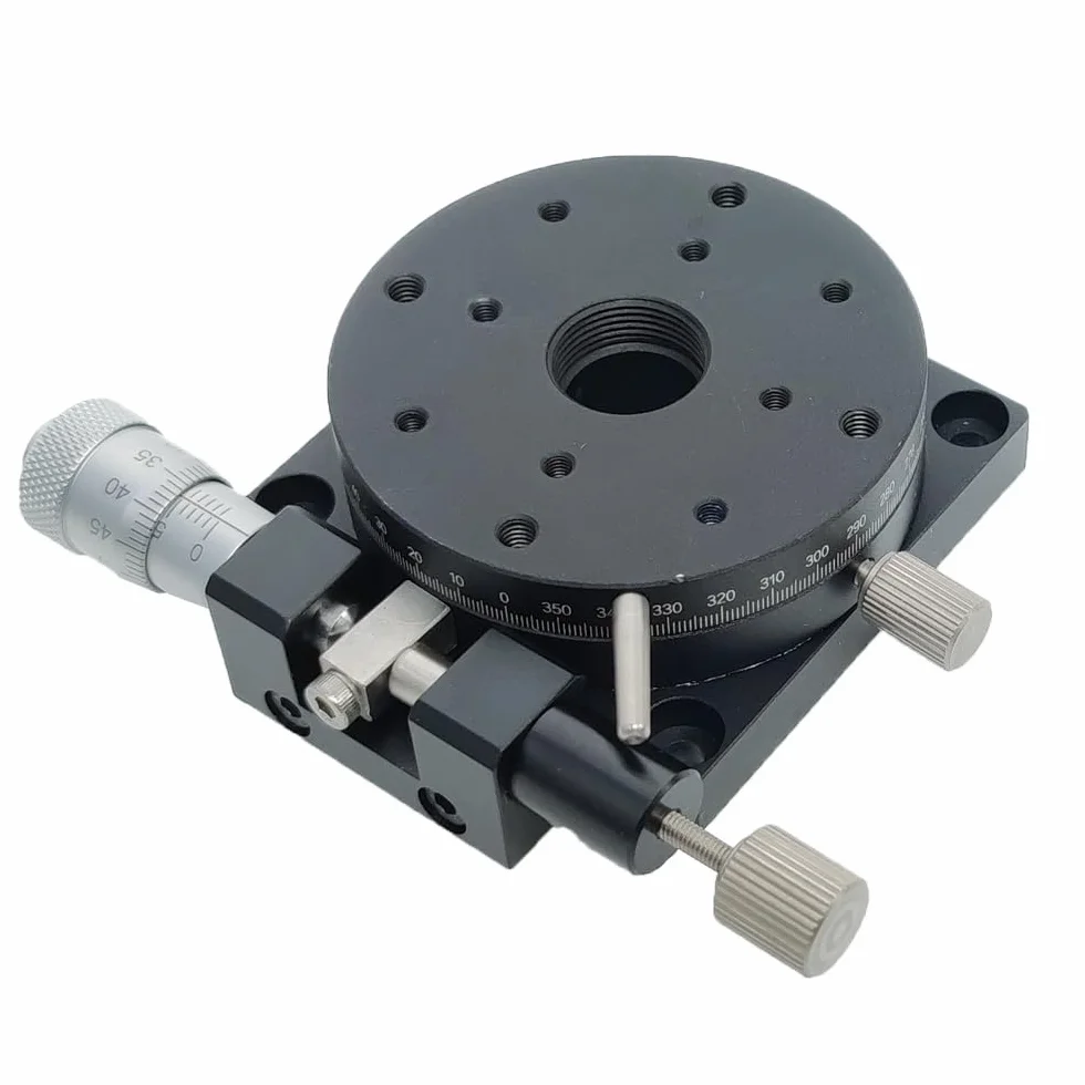 Micrometro RS60-L 60 mm Piattaforma Angolare Manuale di Precisione Asse R Rotazione 360°
