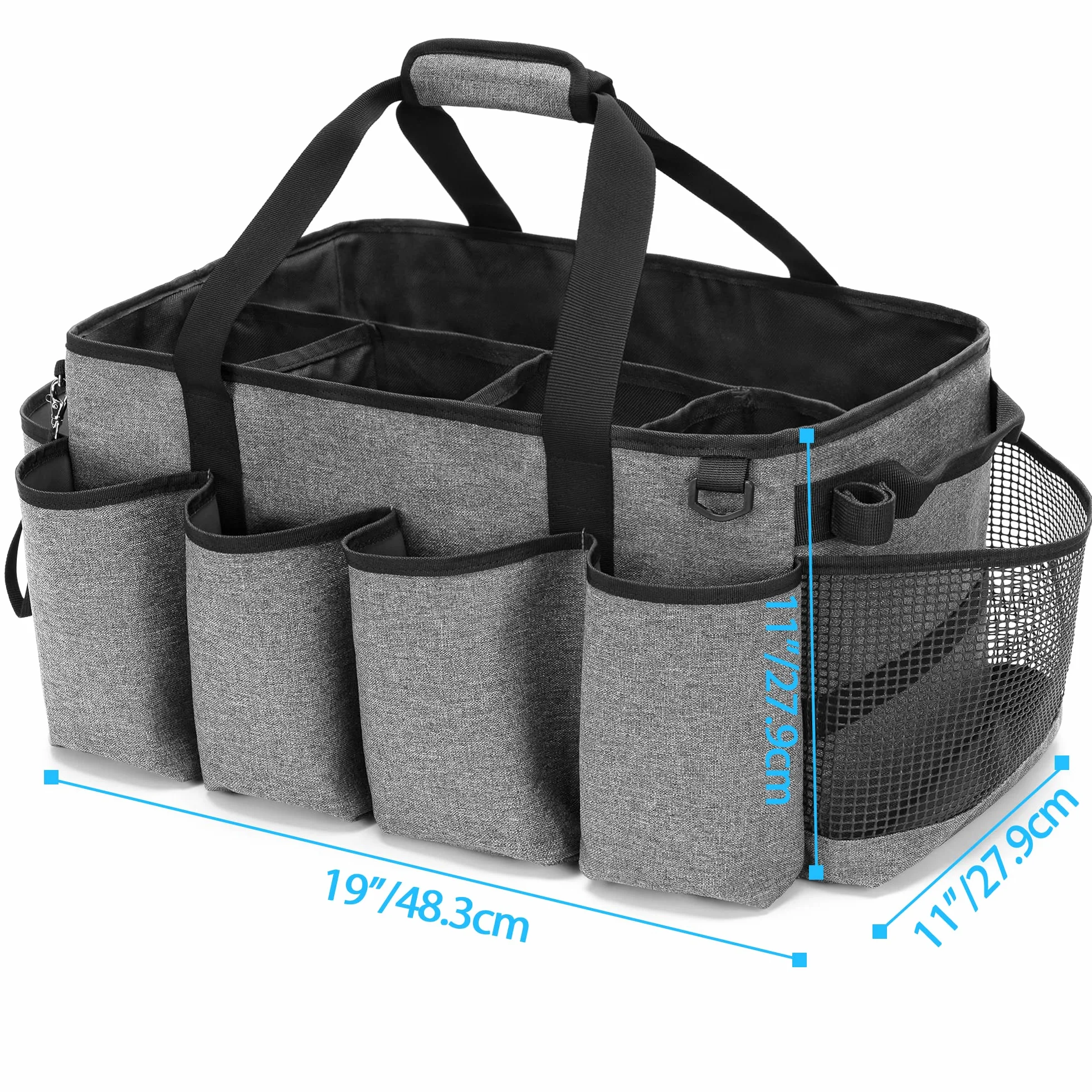 HODRANT Organizer per Caddy per La Pulizia Extra-large con Pad Robusto e Maniglie, Borsa Grigia