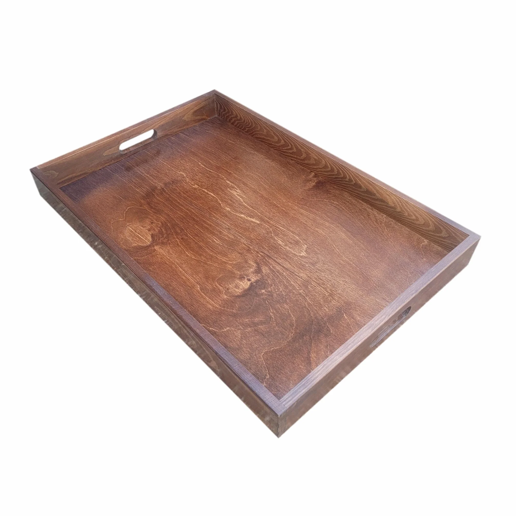 Vassoio in legno 60 x 40 x 6 cm marrone