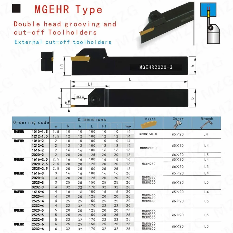 Tornio CNC Maifix MGEHR3232-3 32mm 3mm Larghezza Scanalatura Utensile da taglio in metallo duro Acciaio