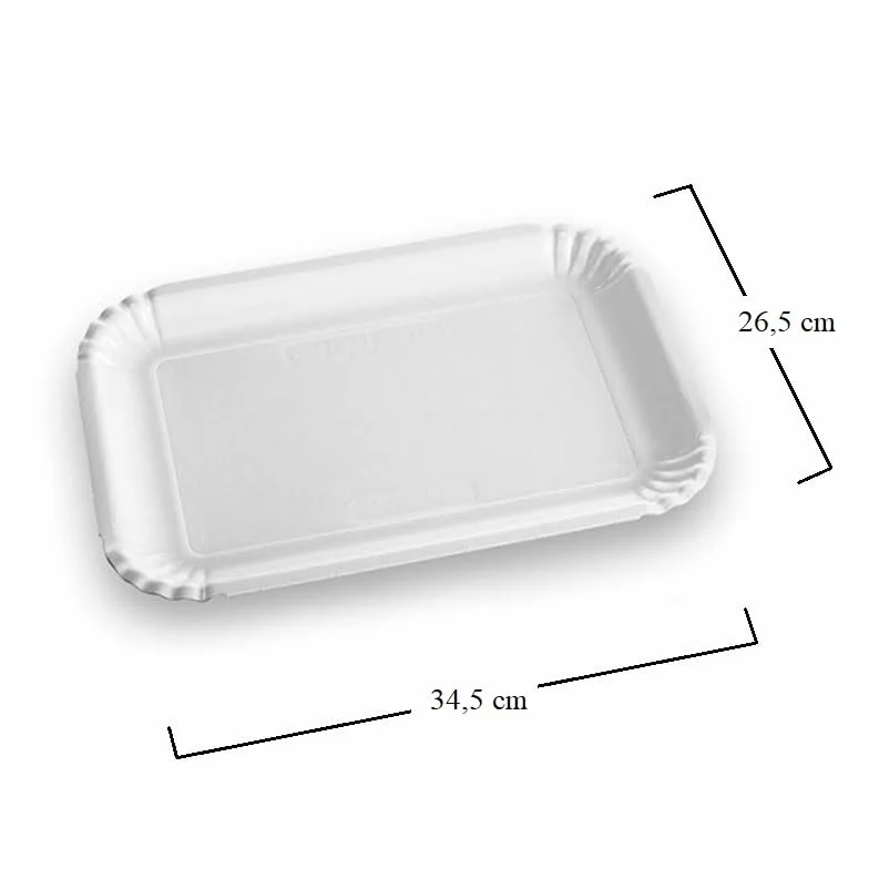 Vassoi per Pasticceria in Cartone POLITENATA BIANCO 34,5x26,5 cm 5CF x 10Pz (50)