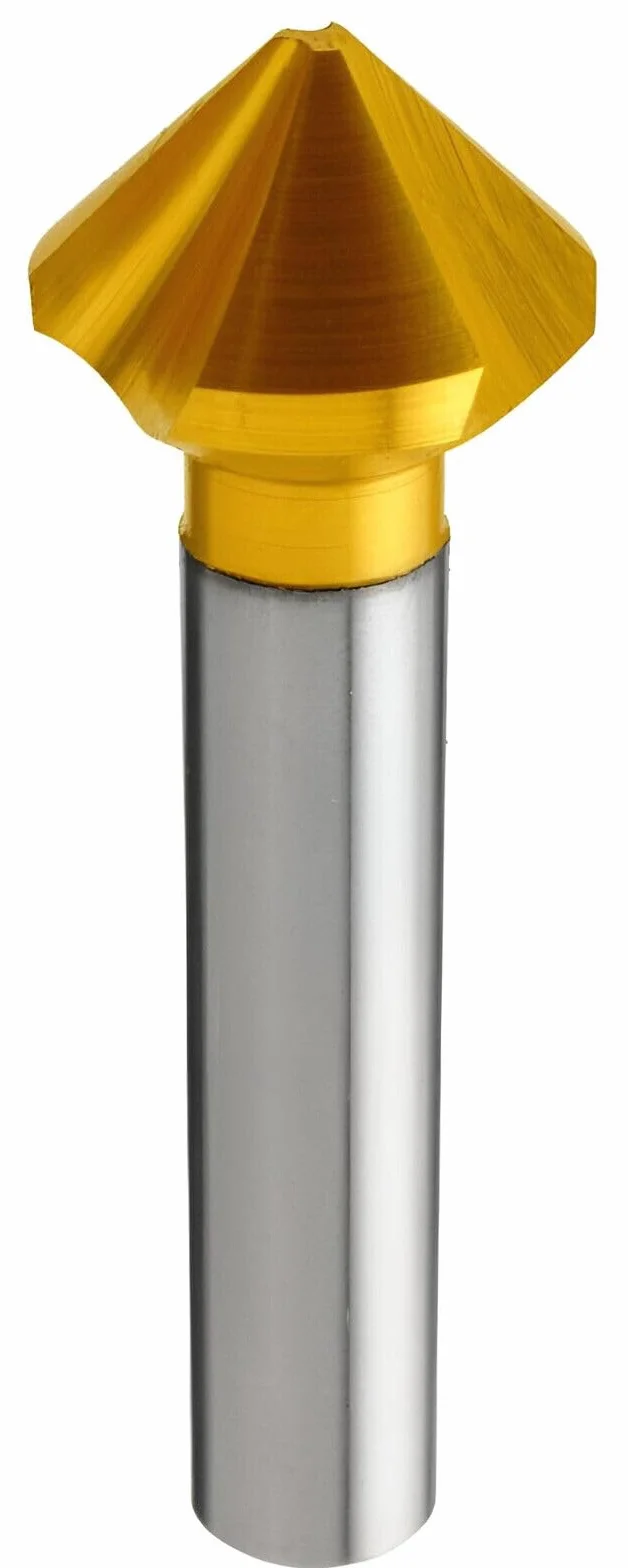 Svasatore conico HSS-E in acciaio al cobalto Ø 4,3-50 mm, Z=3, 90° Blank/TIN rivestito, svasatore sbavatore ad alte prestazioni (25,0 mm, TIN)