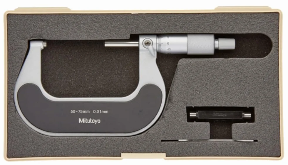 Mitutoyo 102-303 Micrometro M310-75 50-75 mm 0,01 mm cricchetto carburo