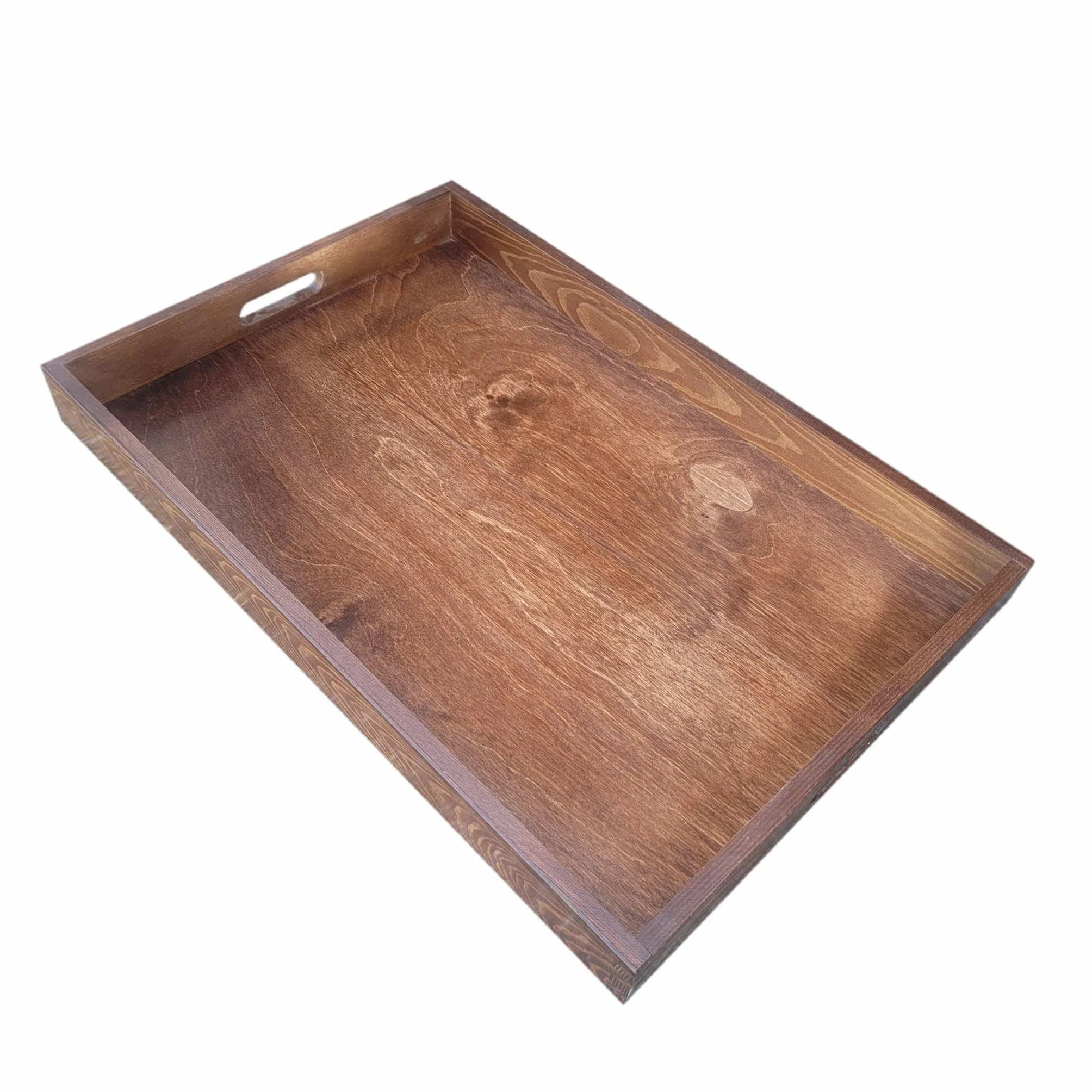 Vassoio in legno 60 x 40 x 6 cm marrone