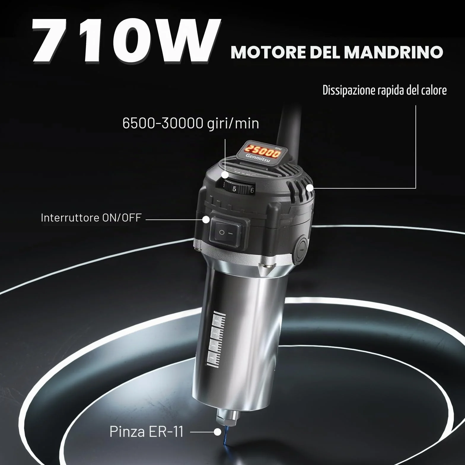 SainSmart Genmitsu 3020 PRO Ultra Router Kit, Incisore interamente in metallo, mandrino aggiornato da 710 W per metallo, legno, ventola per scheda madre integrata, area di lavoro 30,8 x 20,1 x 7,1 cm