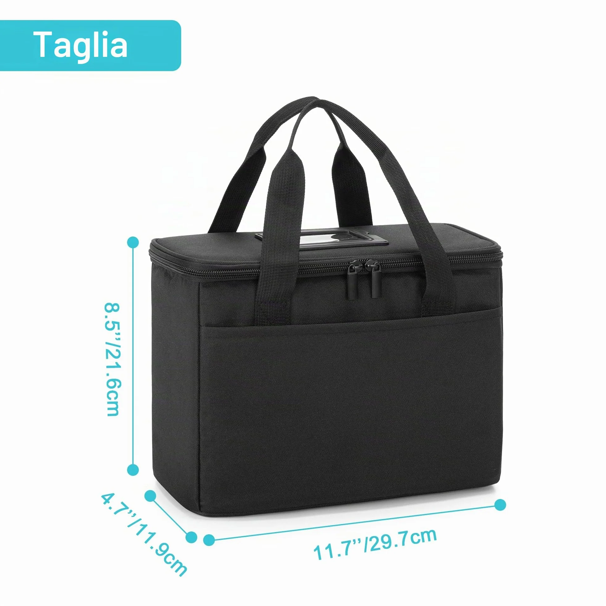 Trunab Piccola Borsa Medica Isolata con Divisori Regolabili, Borsa Termica Resistente all'Acqua per la Conservazione di Medicinali da Viaggio per Casa, Viaggi, Campeggio (Nero) - Design Brevettato