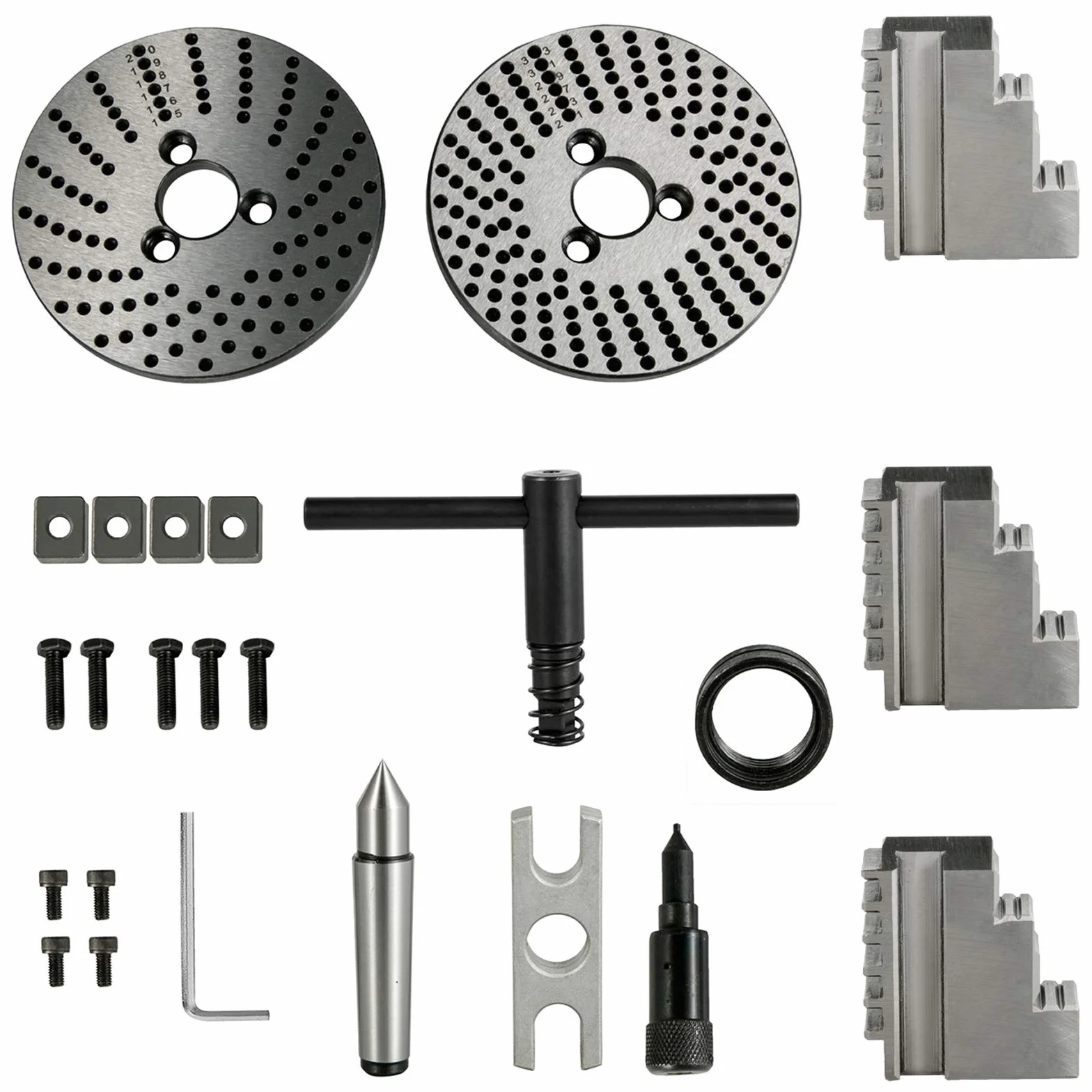 Mophorn Testa di Divisione 4pollici/100mm Testa di Indicizzazione Testa Divisoria Testa Divisione Per Fresatrice Tavola Rotante BS-0, Argento