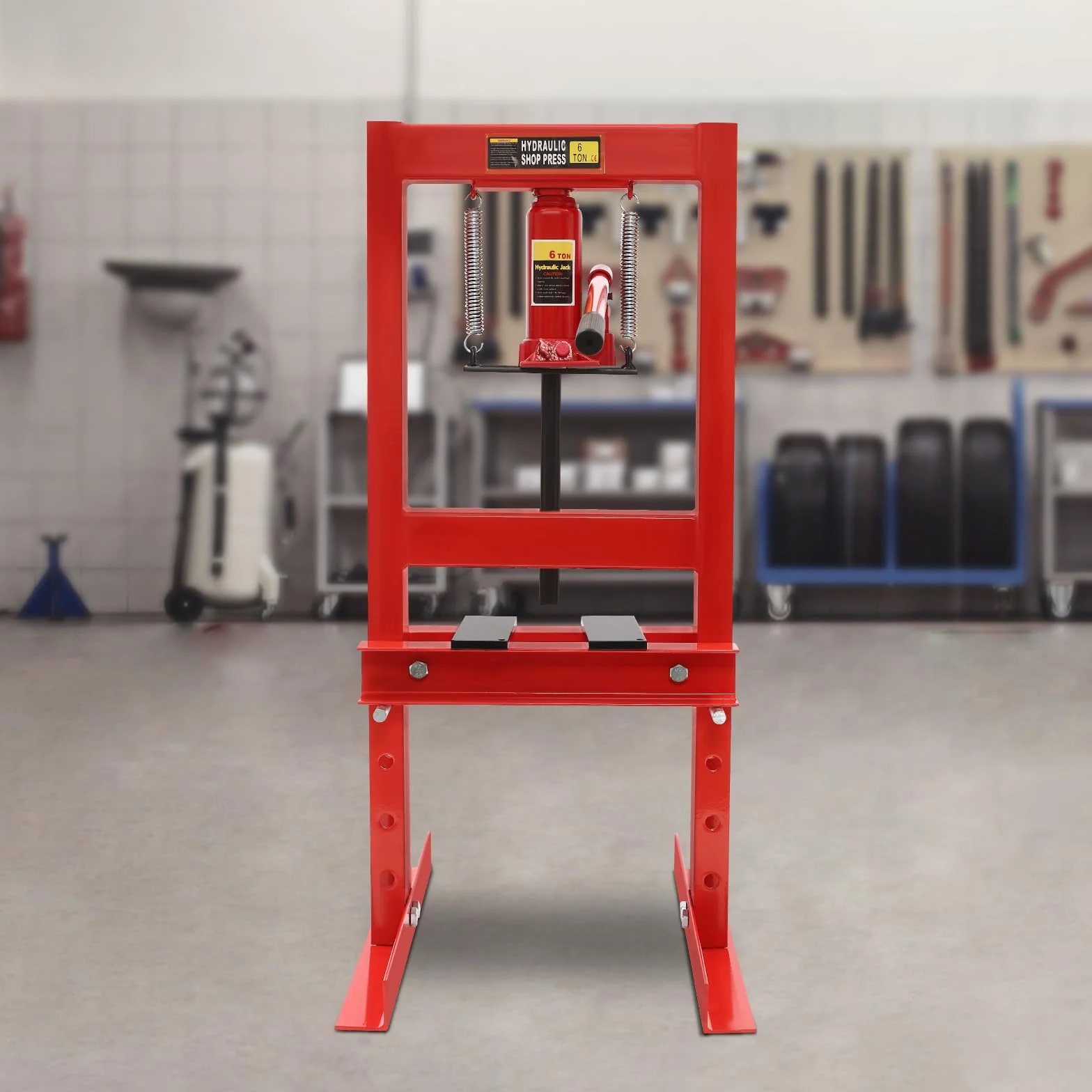 Pressa idraulica professionale 6T, distanza lavoro 0-28 cm per officina meccanica