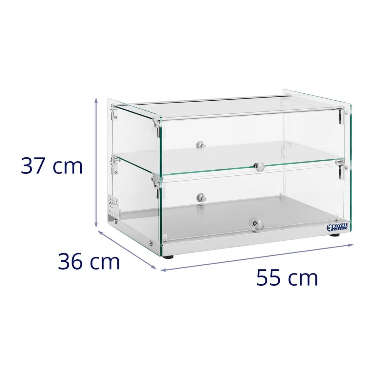 Royal Catering RCKV-02-N Vetrina da banco - 50 l - 2 ripiani