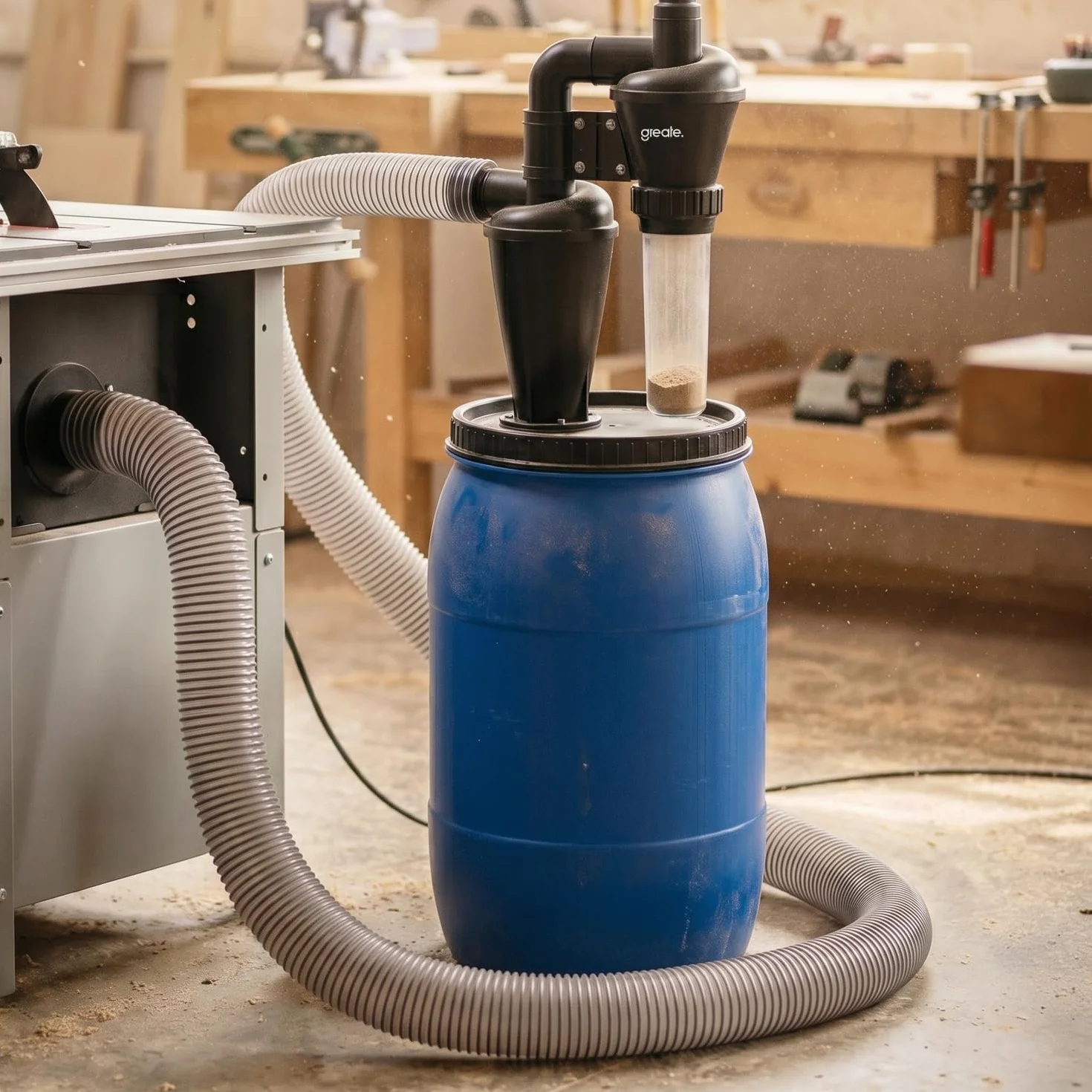 greate ciclone separatore per legno a 2 stadi - aspirazione ciclonica per officina, mobile o fissa - Dust Commander