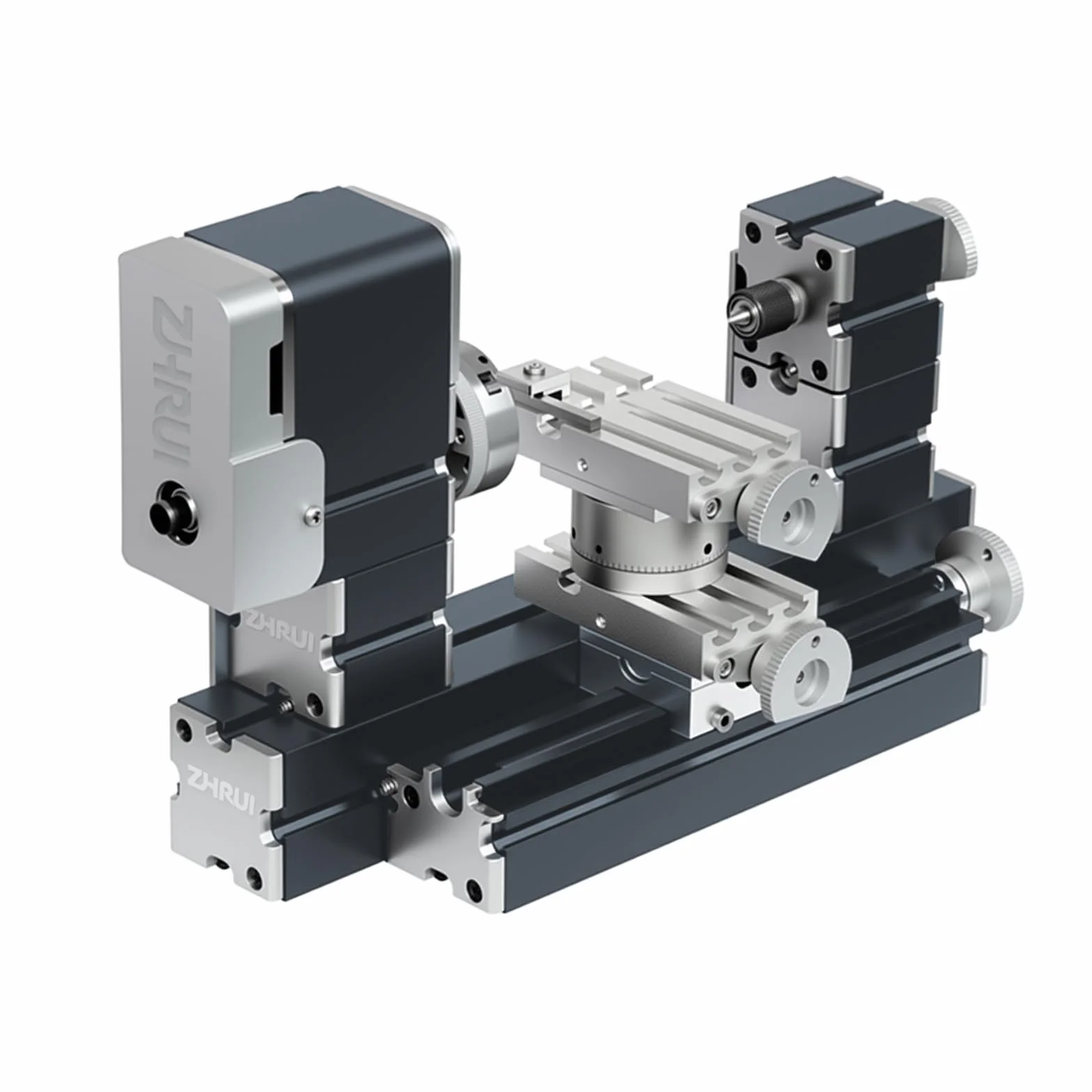 Alta Potenza 60W Potente Mini Metallo Fai Da Te 4-asse Tornio Rotante Mini Tornio Utensili con Base 12000 RPM per Legno Metalli Morbidi Plexiglass Plastica