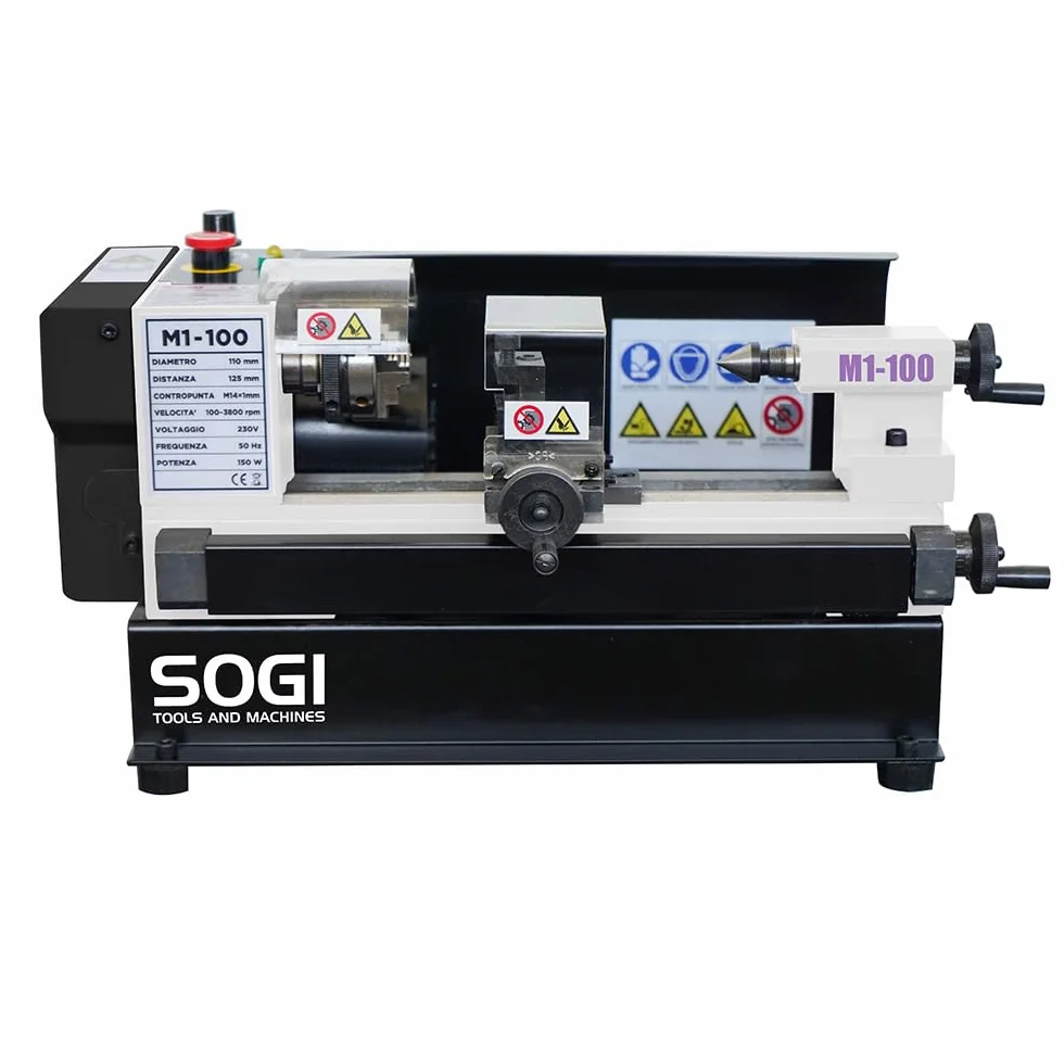 SOGI M1-100 Tornio da banco per metallo di precisione 110x175 mm