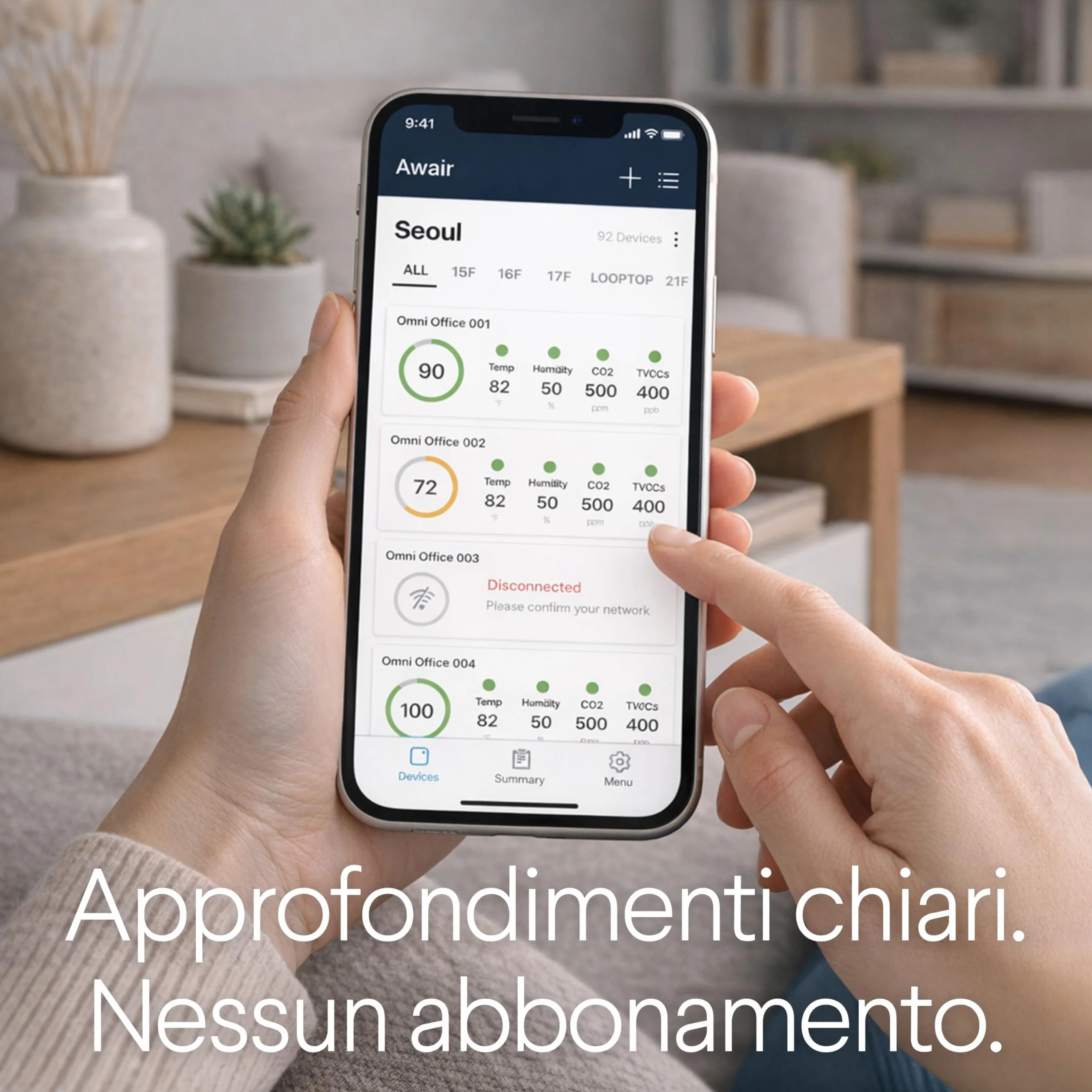 Awair Element Smart Monitor Qualità dell'Aria Sensore CO2 PM2.5 VOC Temperatura Monitoraggio Inquinamento Indoor App iOS Android