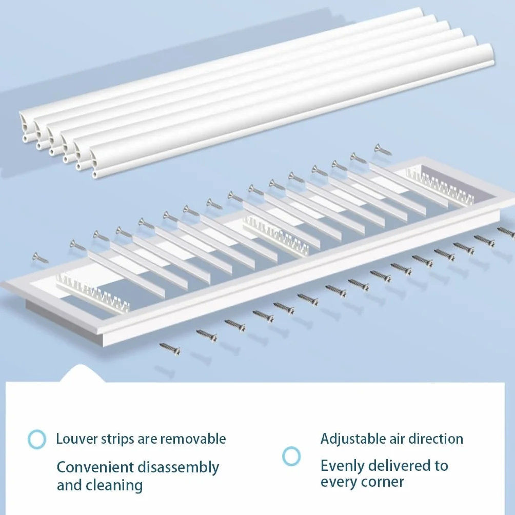 Griglia di Ventilazione Rettangolare 130 mm Bianca ABS 800x130mm