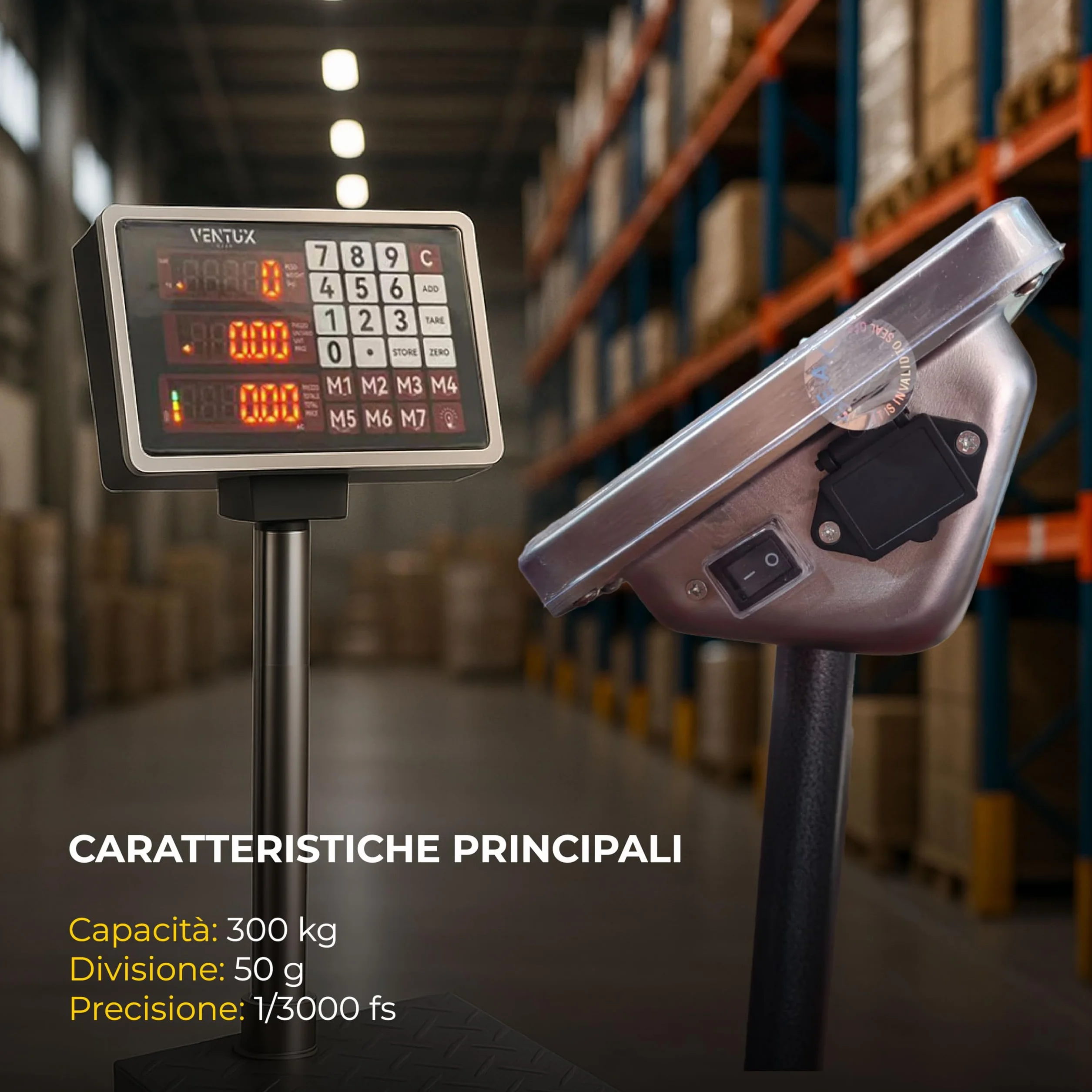 Bilancia Elettronica da Pavimento 300 kg LCD 50g Memoria 7 prezzi