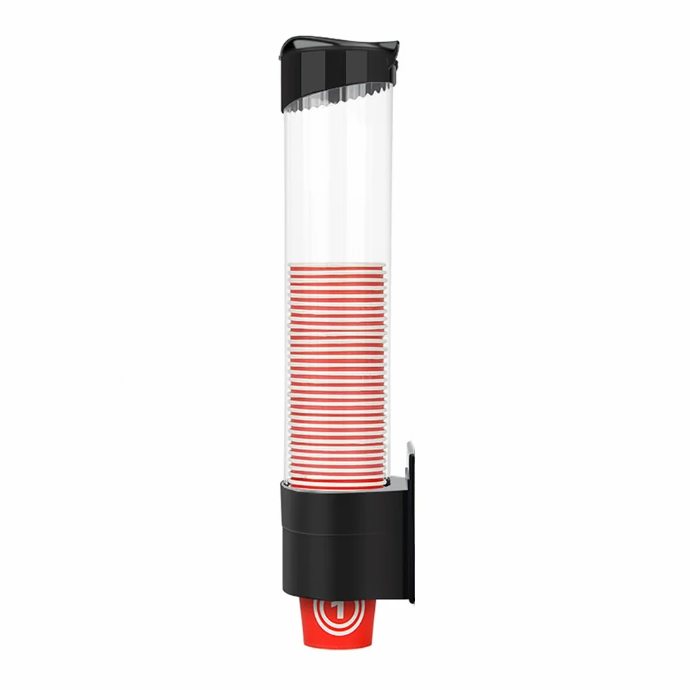 Dispenser bicchieri usa e getta in plastica, antipolvere per ufficio casa (nero)