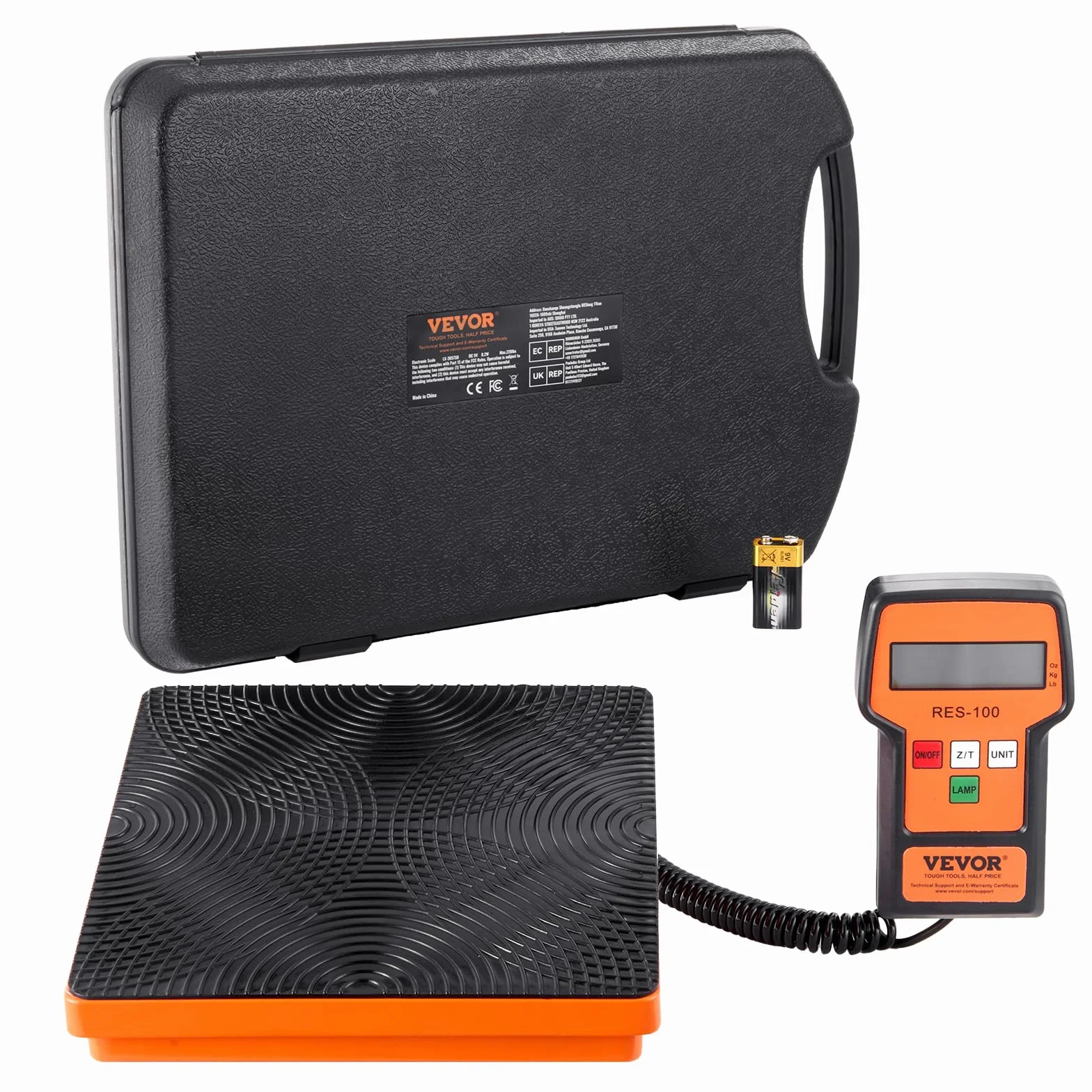 VEVOR Bilancia per refrigerante HVAC 50 kg, ricarica telecomando cablato, recupero elettronico digitale alta precisione 2 g, custodia