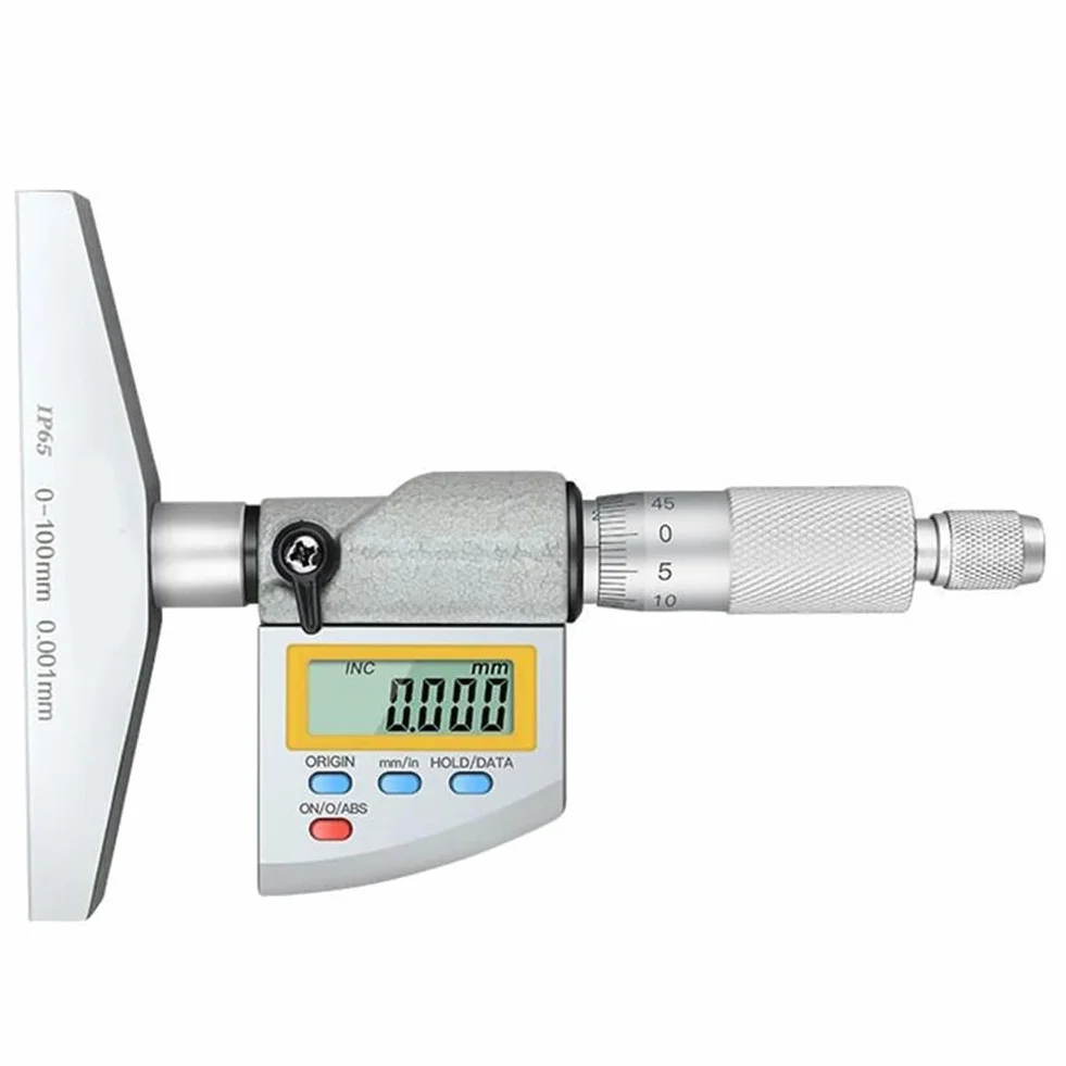Micrometro di Profondità Digitale IP65 0-100 mm Risoluzione 0,001 mm Intercambiabile