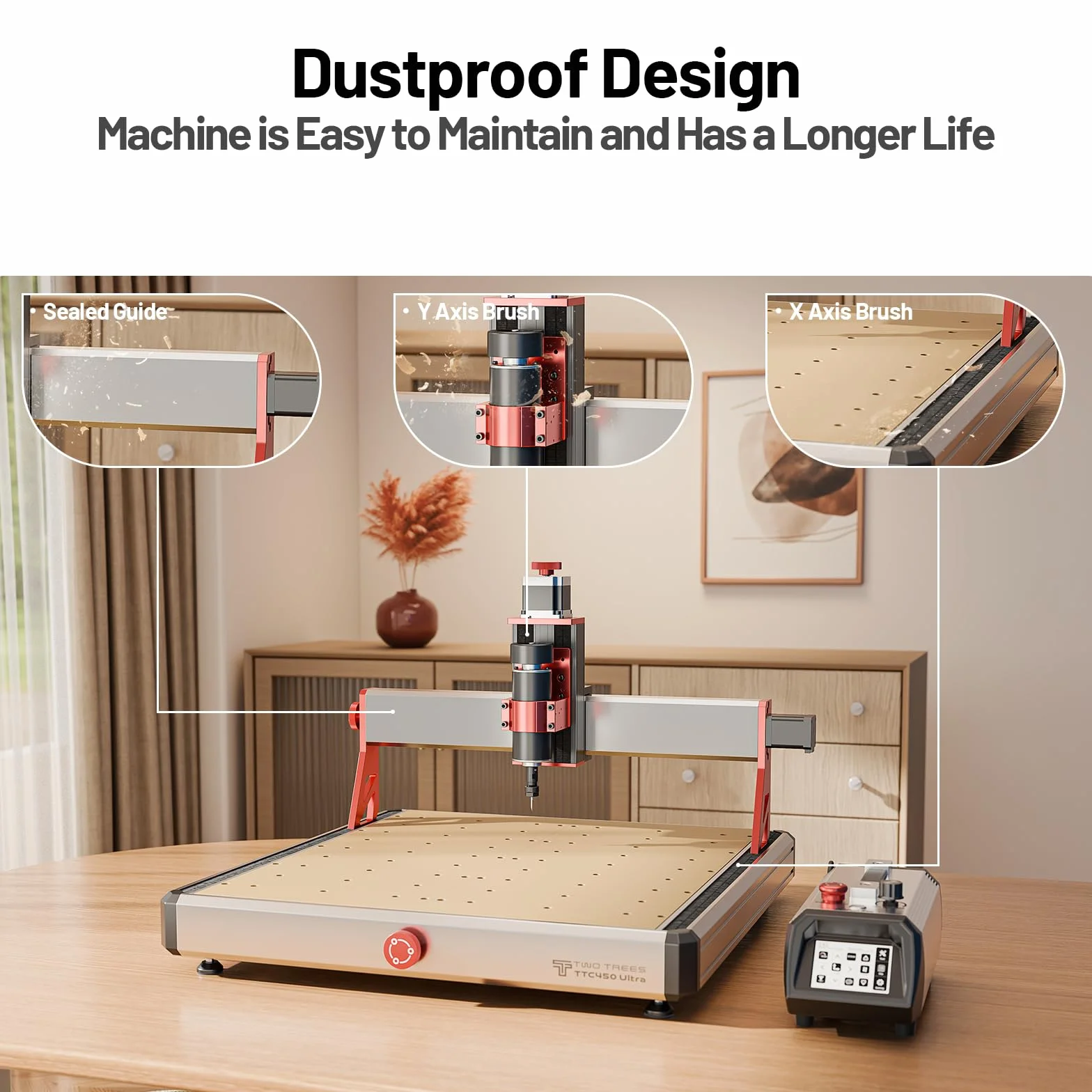 Twotrees TTC450 Ultra 500 W CNC fresatrice commutabile tra CNC e modalità di incisione laser, con controller touch screen da 3,5 pollici, macchina per incisione CNC per metallo, alluminio, legno